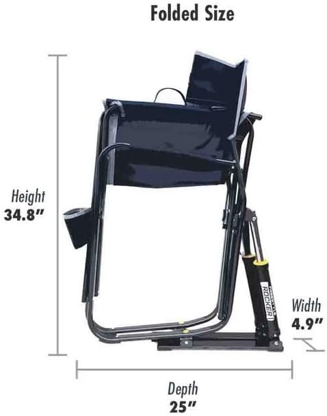GCI OUTDOOR Freestyle Rocker Camping Chair | Portable Folding Rocking Chair with Solid, Durable Armrests, Drink Holder & Comfortable Backrest — Indigo Blue