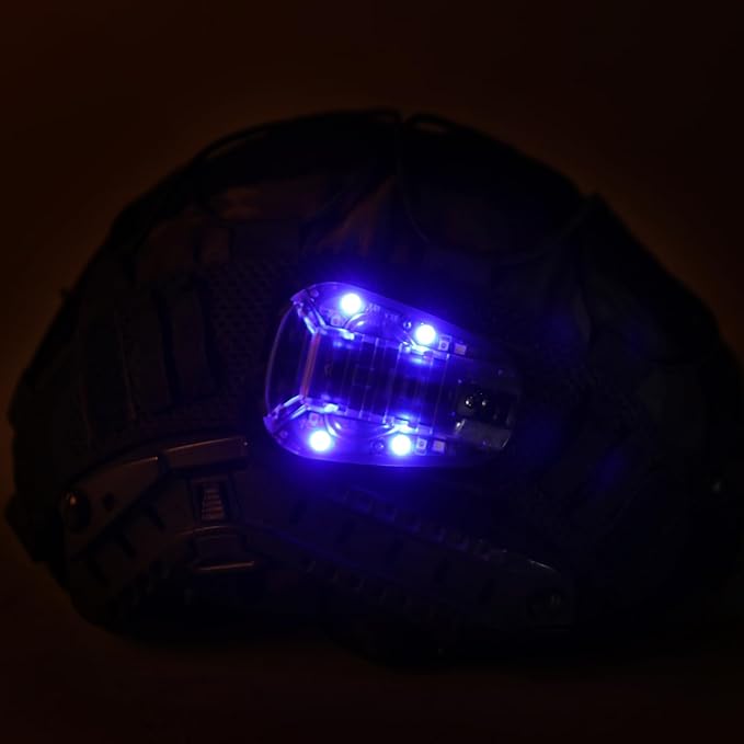 Tactical Helmet Light,4 Modes Visible LED IR Constant-on/Strobe,Waterproof Ladybird Lamp Survival Signal Light for Outdoor Sports Survival Signal Light,1*CR123A Battery Included.