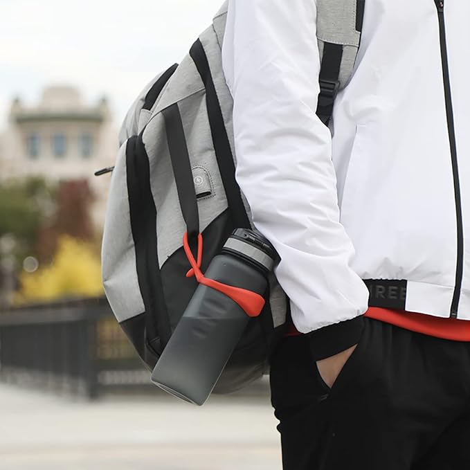 Neo Magnetic Silicone Ring Strap for Water Bottle - Water Tumbler Strap Versatile Sports Bottle Ring - Water Bottle Carrier Strap for Gym, Backpack, Belt, Hiking, Outdoors & More (Teal)