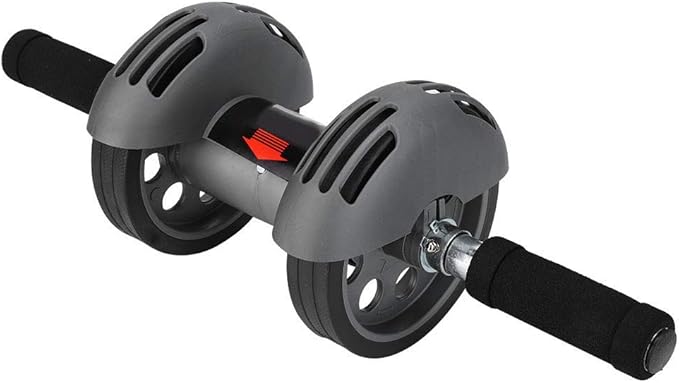 AB Double Roller Workout System Abdominal Muscle Exerciser Gym Home Fitness Equipment Gray