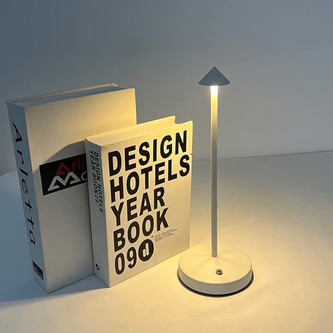 Cordless Table Lamps,Rechargeable Led Touch Bar Lamp, Portable Battery Desk Lamp,2 Level Brightness Dimmable Night Light,Minimalist Design, for Living Room/Restaurant/Couple Dinner/(White)