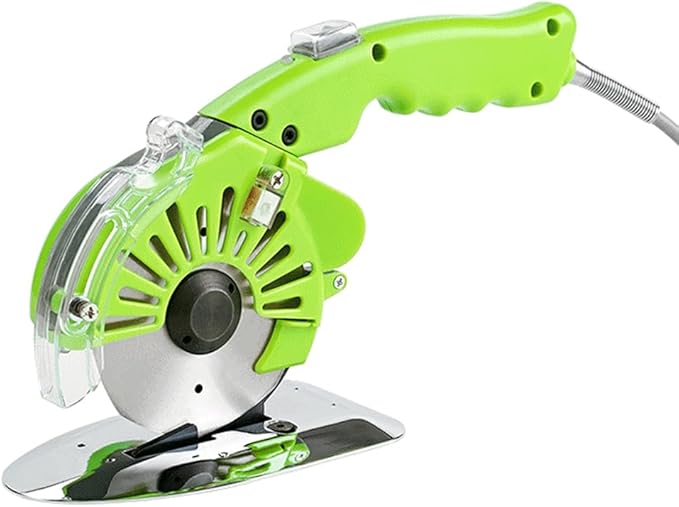 300W Fabric Rotary Cutter Electric Fabric Scissors, Round Blade Cutting Machine for Multilayer Leather Cloth Carpet, 5 Speed Adjustable, LED Light, 32mm / 1.26" Cutting Thickness