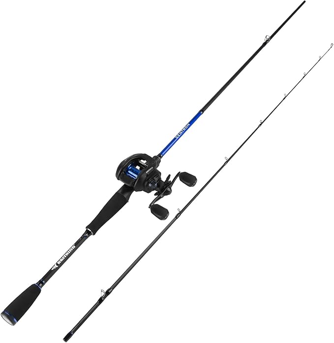 KastKing Centron Fishing Rod and Reel Combo, Spinning & Baitcasting Combos, IM6 Graphite 2Pc Blanks, Stainless Steel Guides with Ceramic Rings, Contoured EVA Handles & Fighting Butt