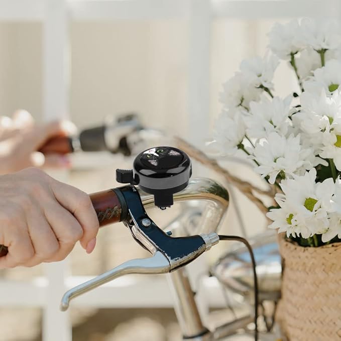 WIRESTER Cute Aluminum Round Bike Bell, Classic Ring Bicycle Bell, Bike Accessories Bell Ring for Adults Kids Girls Boys (Black, Red, Blue, Purple)