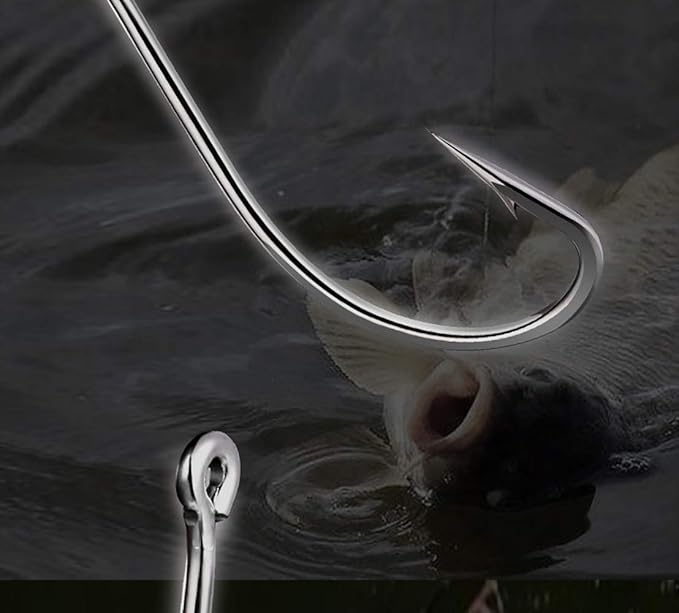 Dyxssm 150pcs/lot Forged Long Shanked Fishing Hooks Stainless Steel Fishing Hook for Saltwater Freshwater, Circle Octopus Fishing Hooks