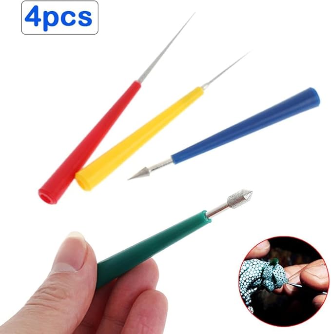 SEIWEI 4 Pcs Diamond Tipped Bead Reamer Multicolored Bead Spinner Hole Enlarger Tool for Jewelry, Metal, Plastic, Wood, Ceramic, Crystal