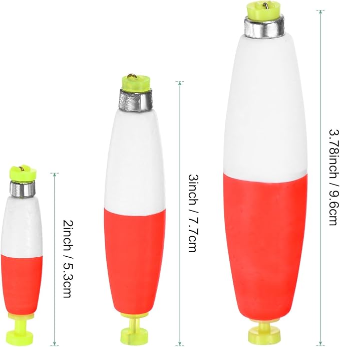 Fishing Bobbers Floats, EVA Foam Weighted Bobbers for Crappie/Bluegill/Trout Bass/Catfish, Clip-on Floats Slip Corks