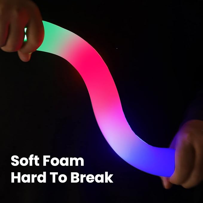 210 PCS Foam Glow Sticks For Wedding, Foam Light Up Sticks with 3 Modes Colorful Flashing, Light Up Foam Sticks, Glow Sticks Bulk Party Pack For Wedding, Concert, Party, Raves, Events