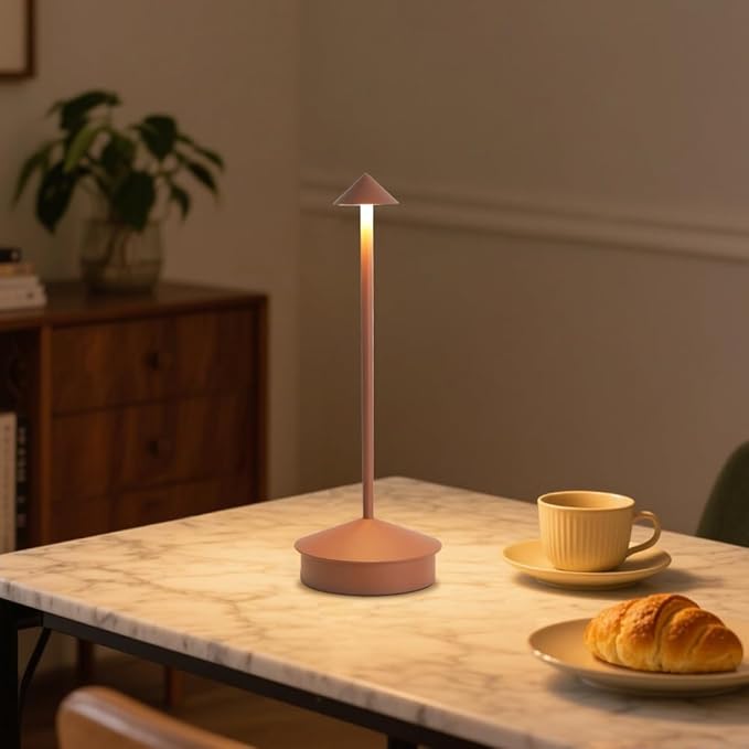 EJQ Cordless Table Lamp,Bedside Table Lamp for Bedroom,6000mAh Battery Operated Portable LED Desk Lamp,3 Way Dimmable Touch Lamp Rechargeable USB Charging Ports for Restaurant/Patio/Outdoor(Brown)