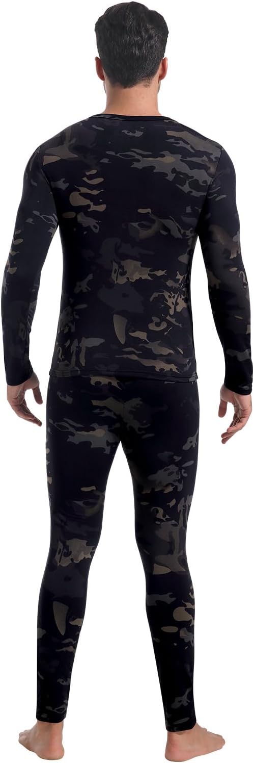 CL convallaria Long Johns Thermal Underwear for Men Soft Fleece Lined Base Layer Cold Weather Top Bottom Gift Set