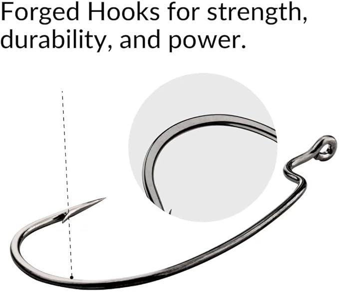 THKFISH 50pcs/100pcs/box Offset Worm Hook Fishing Hook Set Dropshot Hook Set Rubber Fish Jigs Fishing Kit # 2# 1 1/0 2/0 3/0