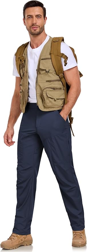 Mens Lightweight Cargo Hiking Patns Outdoor Quick Dry Work Tactical Pants with 6 Pockets Water Resistant Fishing Travel Pants