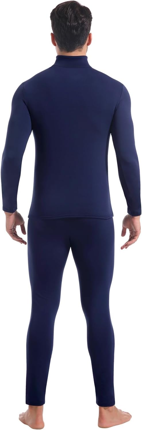CL convallaria Long Johns Thermal Underwear for Men Soft Fleece Lined Base Layer Cold Weather Top Bottom Gift Set