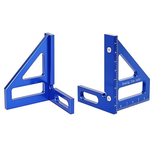 Imperial 3D Multi-Angle Measuring Ruler,45/90 Degree Aluminum Alloy Woodworking Square Protractor, Miter Triangle Ruler High Precision Layout Measuring Tool for Engineer Carpenter,003B