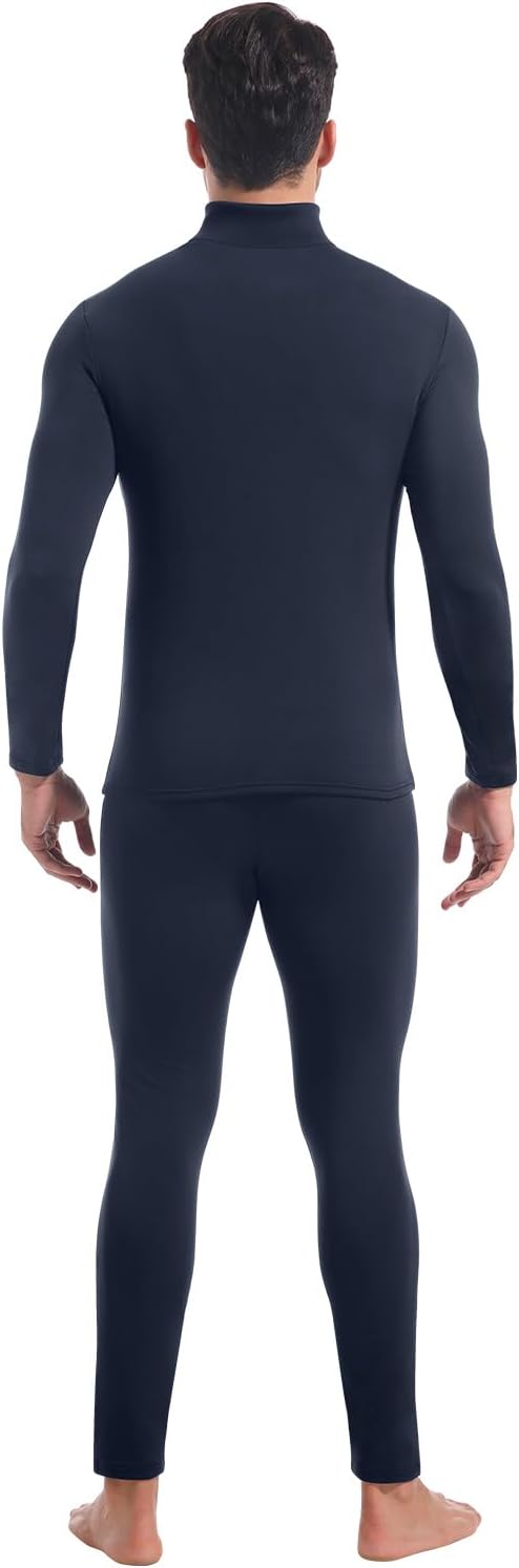 CL convallaria Long Johns Thermal Underwear for Men Soft Fleece Lined Base Layer Cold Weather Top Bottom Gift Set