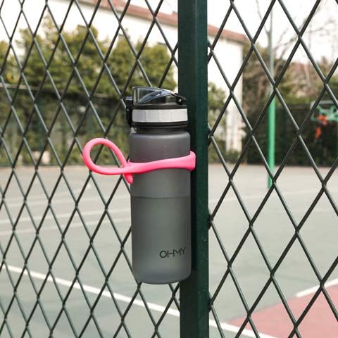 Neo Magnetic Silicone Ring Strap for Water Bottle - Water Tumbler Strap Versatile Sports Bottle Ring - Water Bottle Carrier Strap for Gym, Backpack, Belt, Hiking, Outdoors & More (Fuschia)