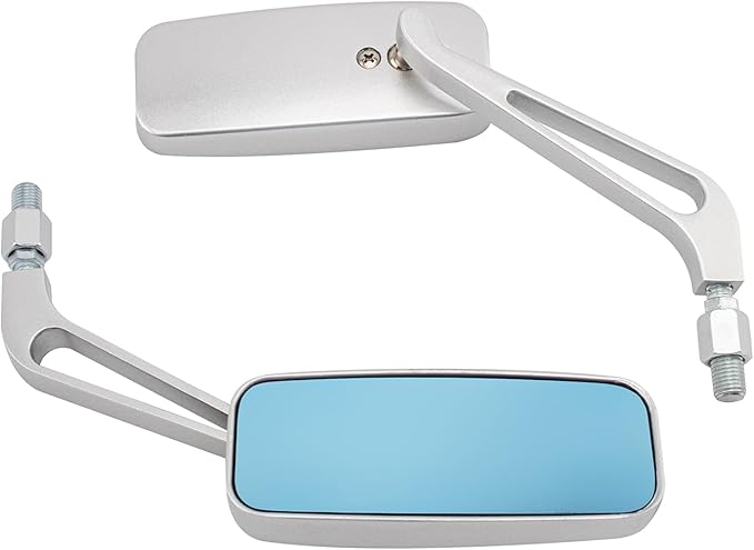 Motorcycle Rectangle Rearview Side Mirrors Chrome for Harley Softail Sportster Honda Yamaha Cruiser Chopper Bobber