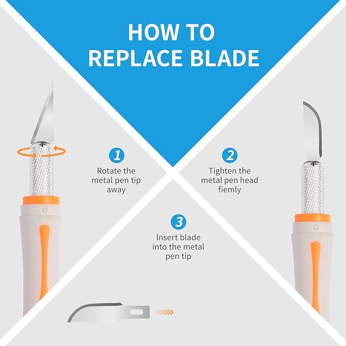 16-Piece Exacto Knife Set: 3 Hobby Knives &13 Industrial-Grade SK5 Steel Blades - Professional Craft Knife Set for DIY, Leather Craft, Pumpkin