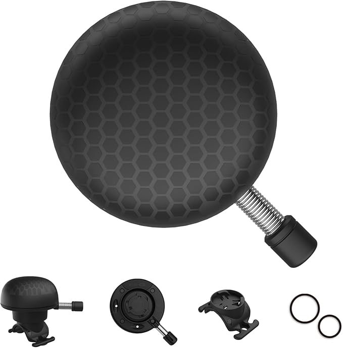 Electric Bike Ring Bell - Loud Bicycle Horn for Adult Bikes 5 Sounds 100dB - Classic Bicycle Bells for Road Bike- Rechargeable & Water Resistant, Light Up Bike Bell for Kids & Adults (Black)