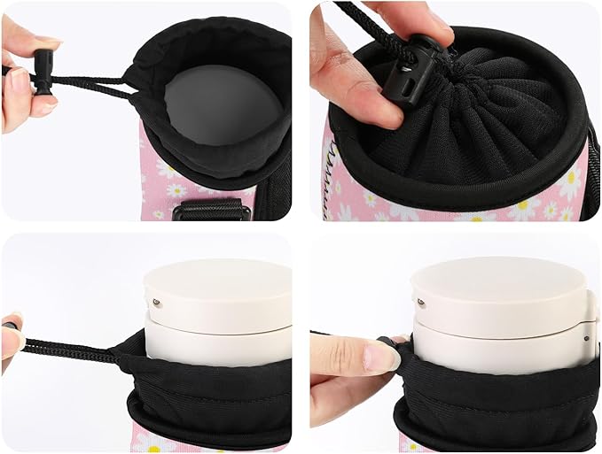 Nuovoware Water Bottle Carrier Bag,25oz/40oz/64oz Bottle Pouch Holder,Adjustable Shoulder Hand Strap 2 Pocket Sling Neoprene Sleeve Sports Accessories for Hiking Travelling Camping