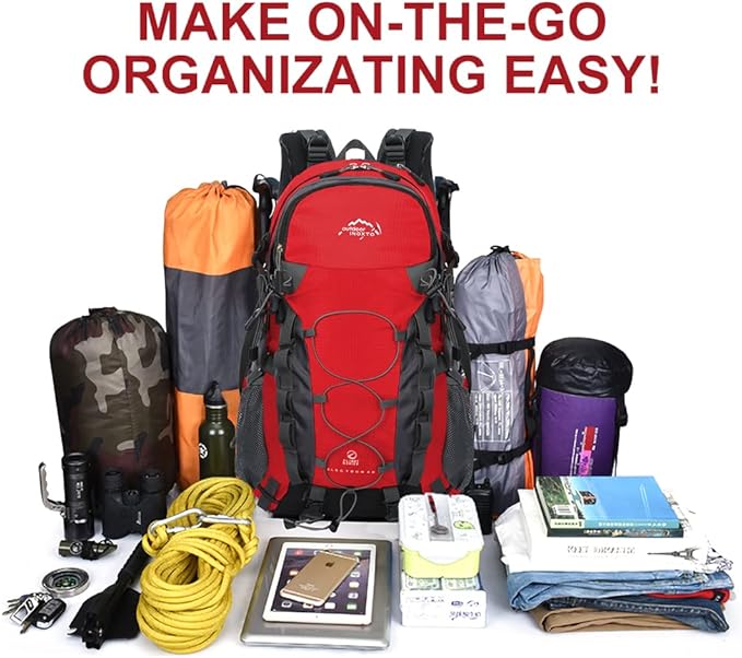 INOXTO lightweight Hiking Backpack 35L/40L Hiking Daypack with Waterproof Rain Cover for Travel Camping Outdoor Men and Women