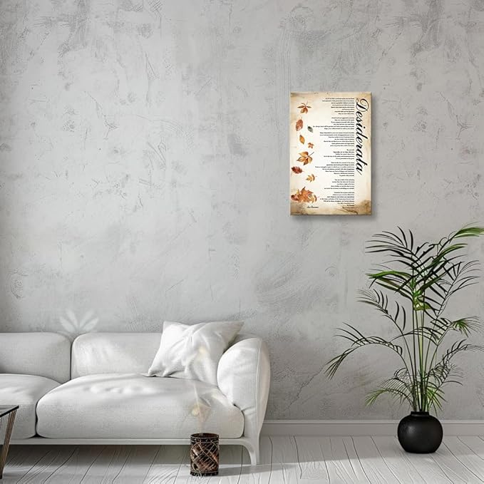 Matniger Desiderata Poem Framed Poster Prints Desiderata Wall Art Vintage Canvas Inspirational Poetry Book Quotes Wall Decor 16x24inches