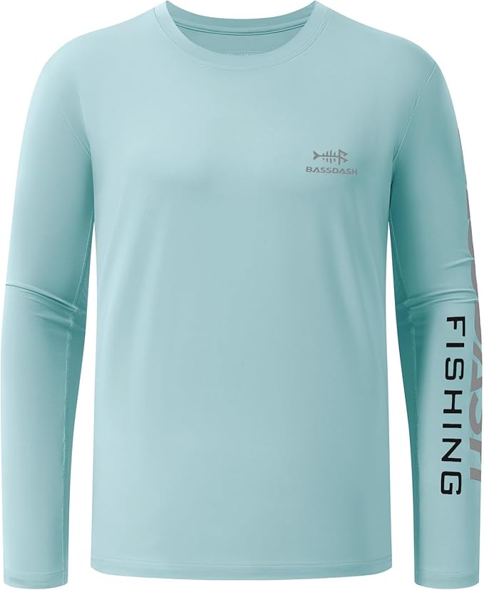 BASSDASH Fishing T Shirts for Men UV Sun Protection UPF 50+ Long Sleeve Tee T-Shirt