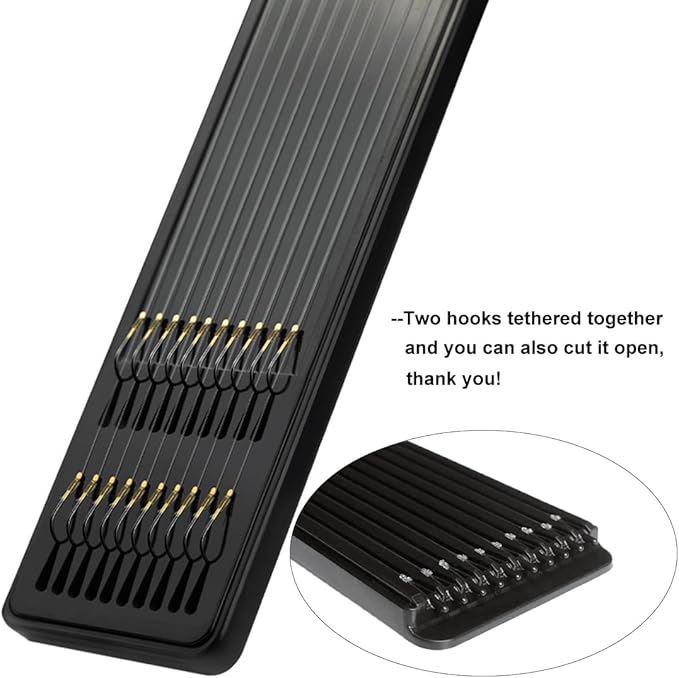 Dyxssm Small Fishing Hooks with Line, Pre Tied Tiny Fishing Hook on Nylon Line (Pack of 20)