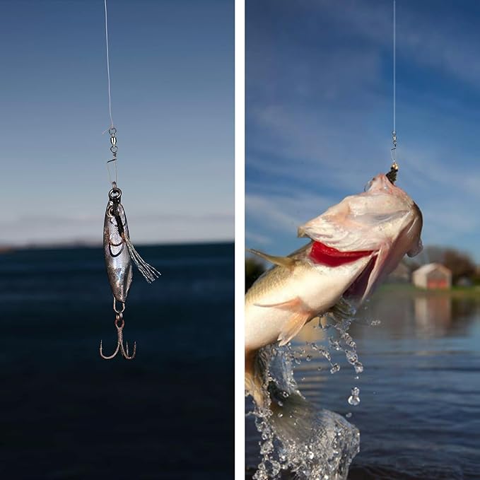 Atibin High Strength Fishing Swivel Freshwater Corrosion Resistance Fishing Snap Swivel Stainless Lock Snap Swivels Steel Ball Bearing Black Nickel