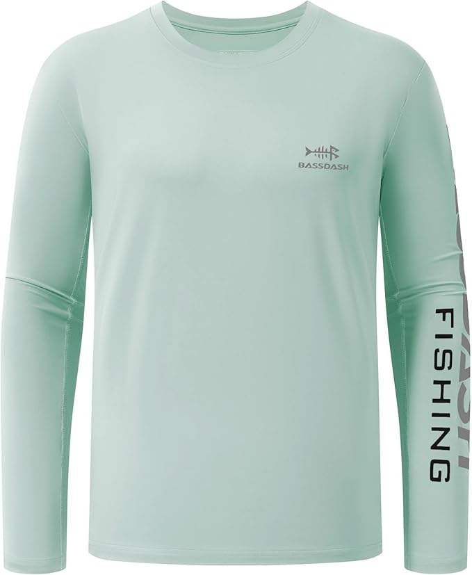 BASSDASH Fishing T Shirts for Men UV Sun Protection UPF 50+ Long Sleeve Tee T-Shirt