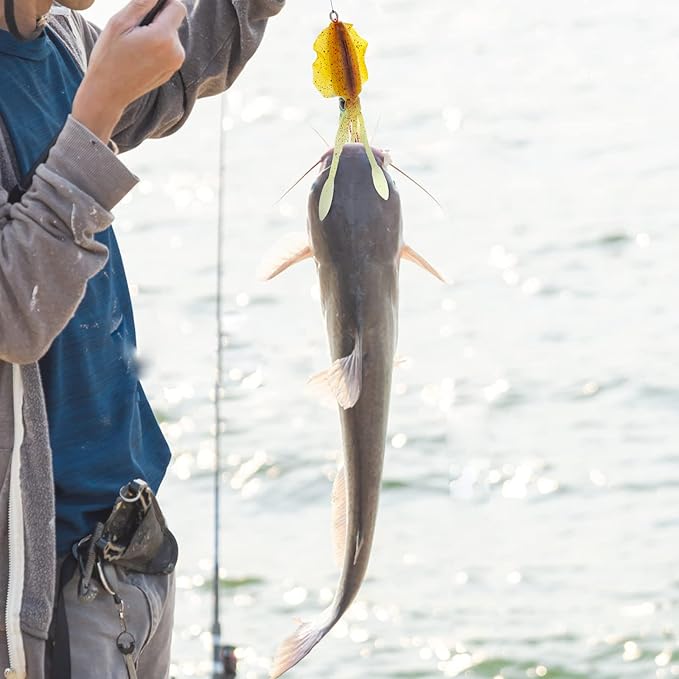 Squid Fishing Lures Large Simulation Luminous Artificial Lures Baits with 3D Holographic Eyes & Treble Hook, Built in Lead Blocks, Lifelike Plastic Fishing Soft Lures for Saltwater Fishing