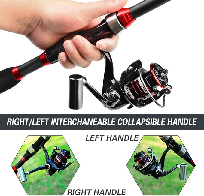 PROBEROS Kids Fishing Pole - Portable Telescopic Fishing Rod and Reel Combo Kit - Spincast Fishing Reel Casting Rods with Lures Lines Tackle Box and Bag for Boys Girls Youth Fishing