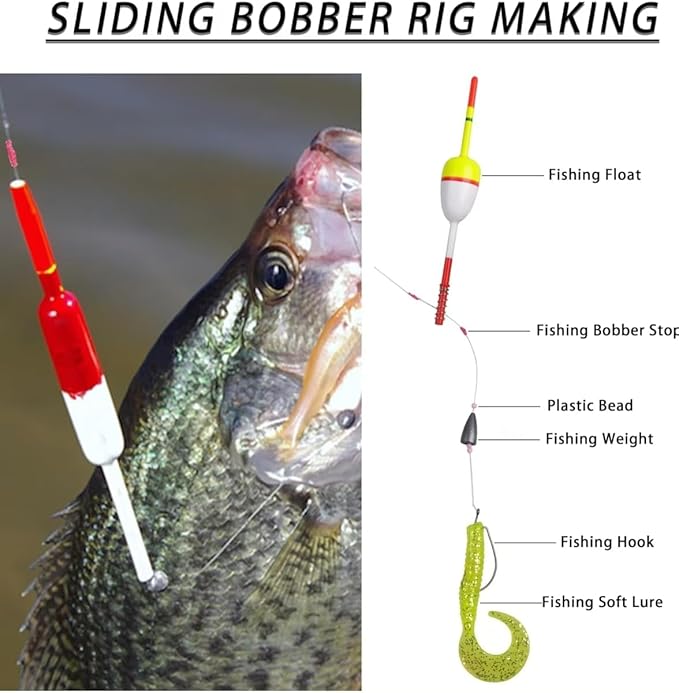 Slip Bobber Stop for Fishing Line,Float Bobber Stops&Fishing Beads