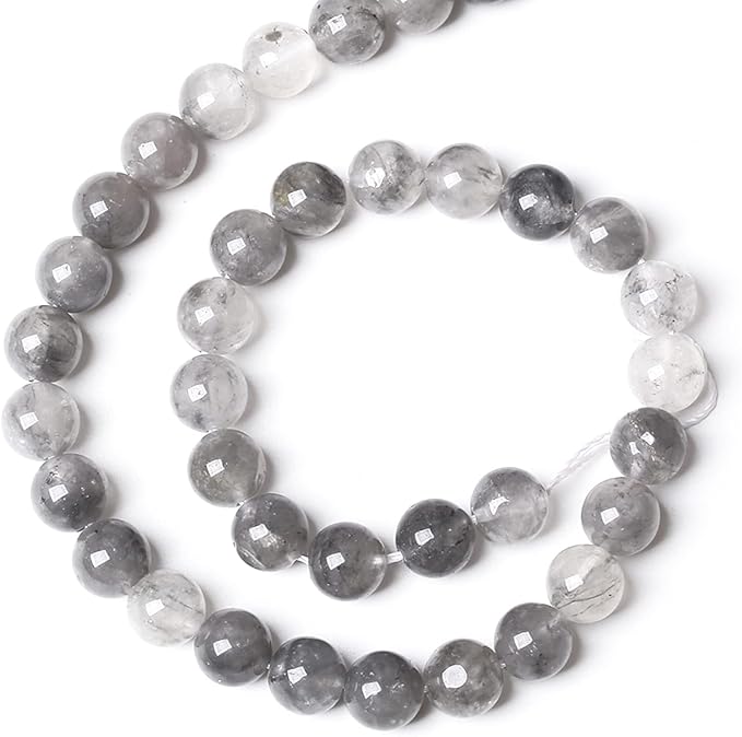 8MM 45PCS Natural Stone Cloudy Quartz Crystal Beads for Jewelry Making DIY Bracelet 1 Strand