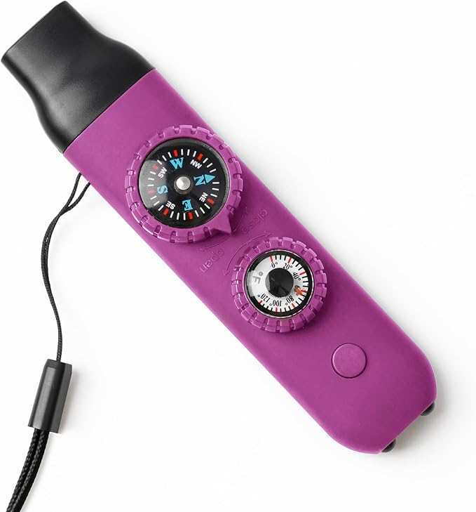 Emergency Survival Safety Whistle,Whistle for Kids with Lanyard,Compass,Thermometer,Ideal for Kayaking, Boating, Hiking, Camping, Climbing