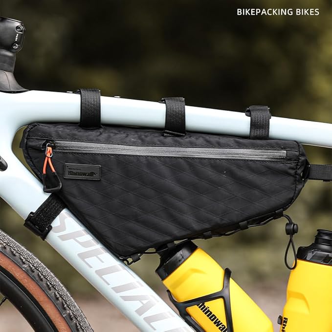 Rhinowalk Bicycle Front Frame Bag Bike Under Top Tube Triangle Bag Lightweight 1.7L Cycling Accessories Nylon Pack Pouch for Mountain Road Bike