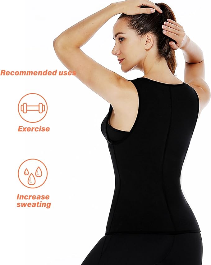NonEcho Women Sauna Sweat Suit Spa Cami Hot Neoprene Slimming Workout Vest Body Shaper Waist Trainer Top