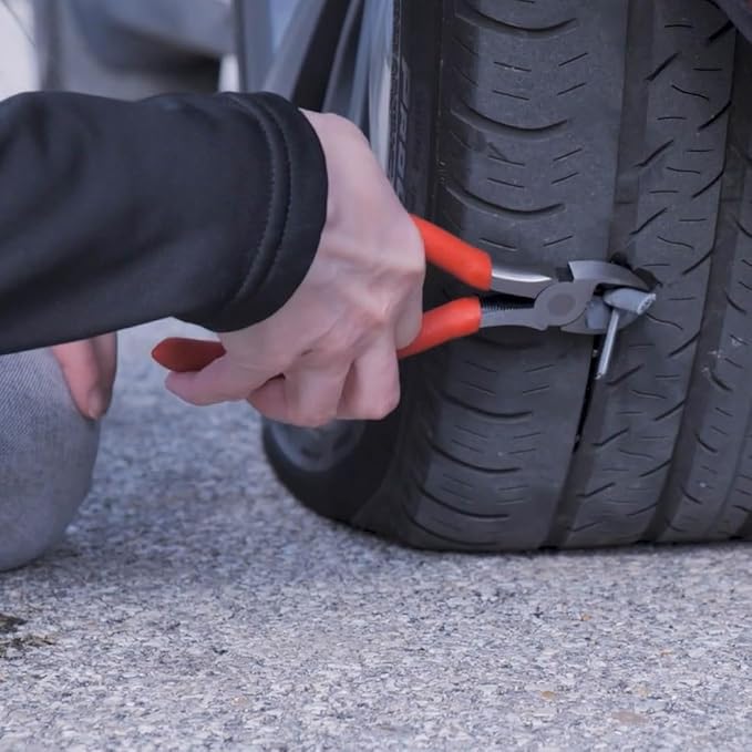 Permacure Emergency Roadside Tire Repair Kit, with Chemical Vulcanizing Fluid and Tools - Includes 10 Nylon-Reinforced, Natural Rubber, Self-Vulcanizing Tire Plugs
