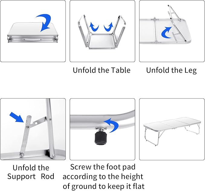 Small Camping Table 35.2 inch Folding Picnic Table Foldable Low Camp Table Portable Short Aluminum Outdoor Floor Short Beach BBQ White 35.2×15.7 inch
