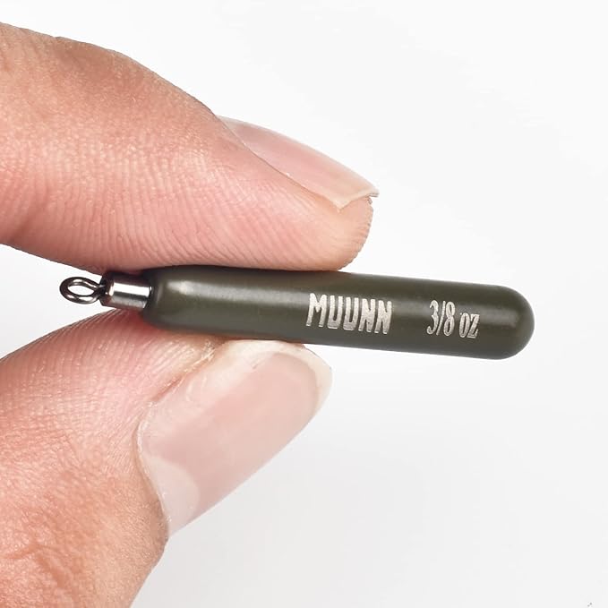 10 Pack Tungsten Free Rig Skinny Drop Shot Weights,Raindrop Free Rig Fishing Sinkers kit for Drop Shot Rig