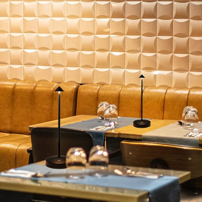 Cordless Table Lamps,Rechargeable Led Touch Bar Lamp, Portable Battery Desk Lamp,2 Level Brightness Dimmable Night Light,Minimalist Design, for Living Room/Restaurant/Couple Dinner/(Black)