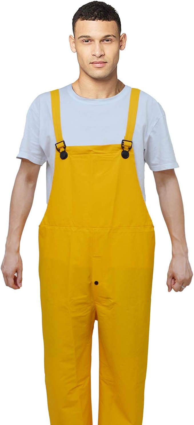 RainRider Rain Suit for Men Women Leathercraft Rain Gear Heavy Duty 3-Piece Commercial Rain Jacket with Bib Pants Overall