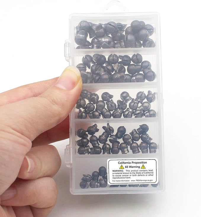 100pcs Fishing Weights Sinkers Kit, Round Removable Split Shot Sinker Weights, Small Fishing Lead Egg Weights, Fishing Accessories Equipment Gear Stuff Lead Shot Sinkers 5 Sizes