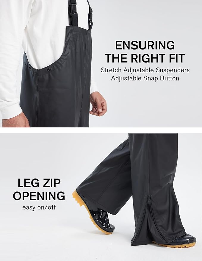 TOWN&FIELD Rain Suits for Fishing Waterproof Rain Gear for Men Women Heavy Duty Rain Coat Jacket with Pants/Overalls