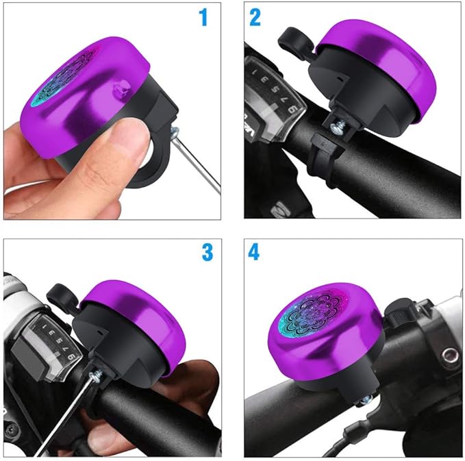 MZELQ Bicycle Bell Cute Clear Sound Adjustable Size Aluminum Bike Accessories Bell Ring for Girls Women Kids Adults