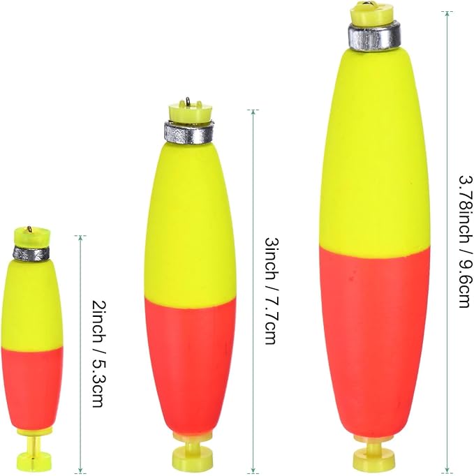 Fishing Bobbers Floats, EVA Foam Weighted Bobbers for Crappie/Bluegill/Trout Bass/Catfish, Clip-on Floats Slip Corks