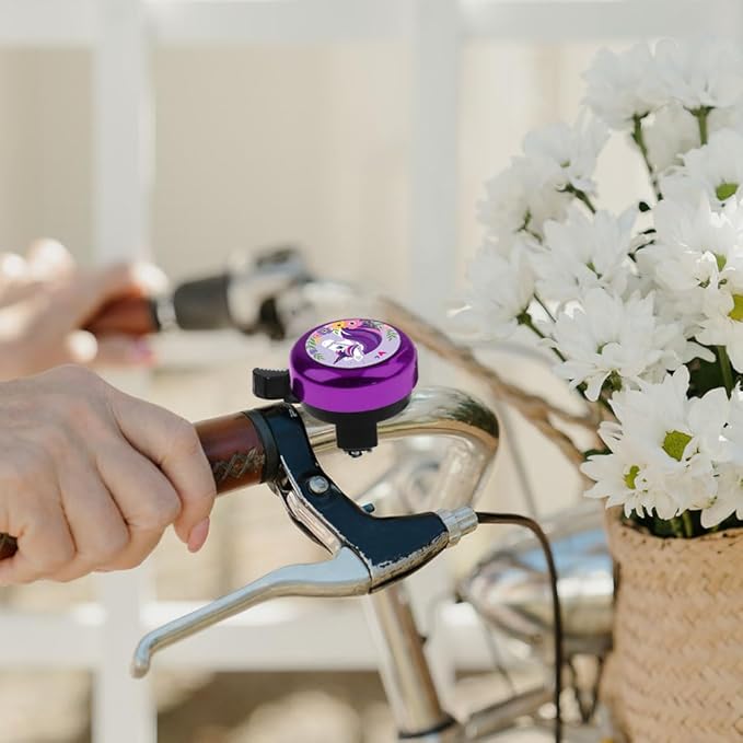 WIRESTER Purple Aluminum Round Bike Bell, Classic Ring Bicycle Bell, Bike Accessories Bell Ring for Adults Kids Girls Boys