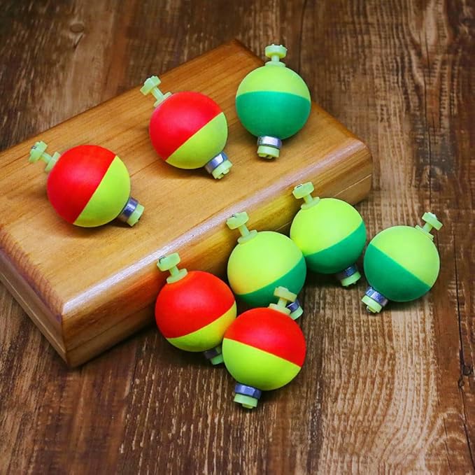 XFISHMAN Weighted-Bobbers-for-Fishing-Floats-Bouy Slip Bobber Fishing Corks Kit Crappie Bluegills Panfish Catfish Hand Made Foam Float 1 Inch 2 in 8-12 Pack