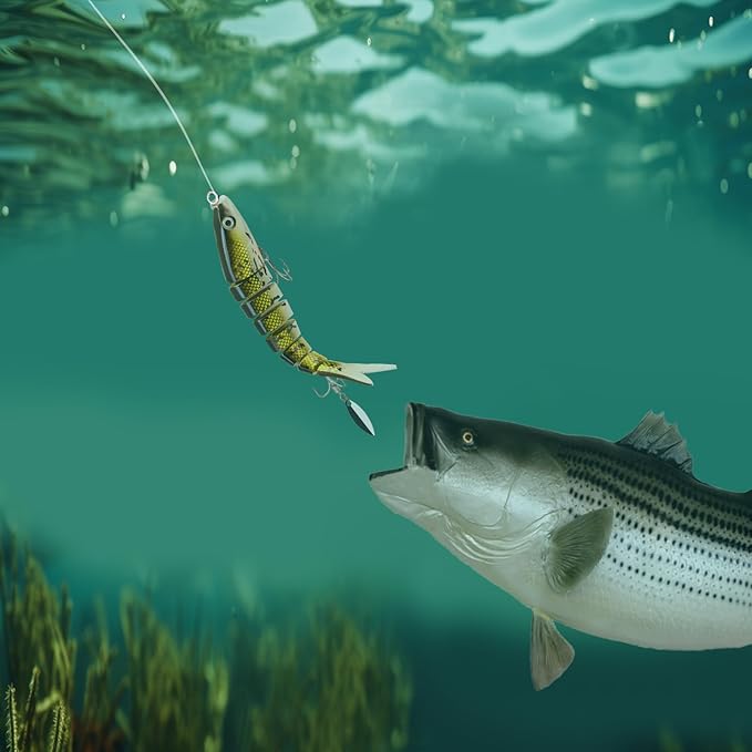 Fishing Lures with Spinner Baits Blades for Topwater, Swimbait for Trout and Bass Slow Sinking, 5pcs Fishing Hard Baits