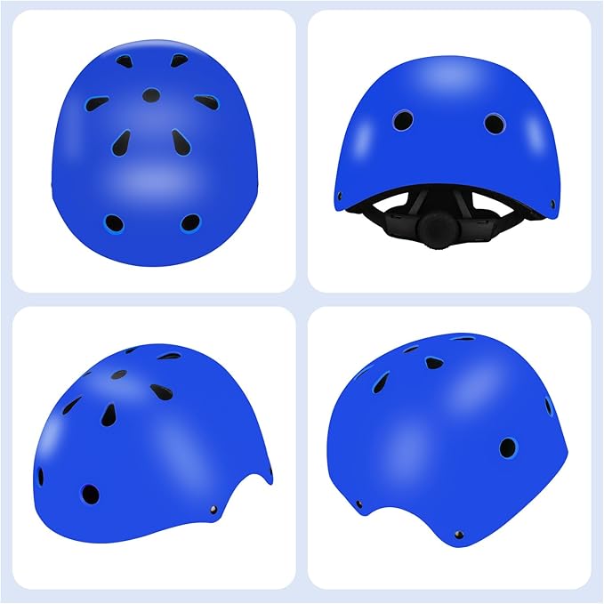 Color Gradient Adjustable Kids Bike Helmet with Knee & Elbow Pads Set | Multi-Sport Safety Gear for Boys & Girls Ages 5-14 | Skateboarding, Scooters, Roller & Inline Skating, Longboarding